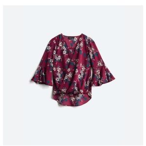 FORTUNE + IVYIrys Bell Sleeve Surplice Blouse